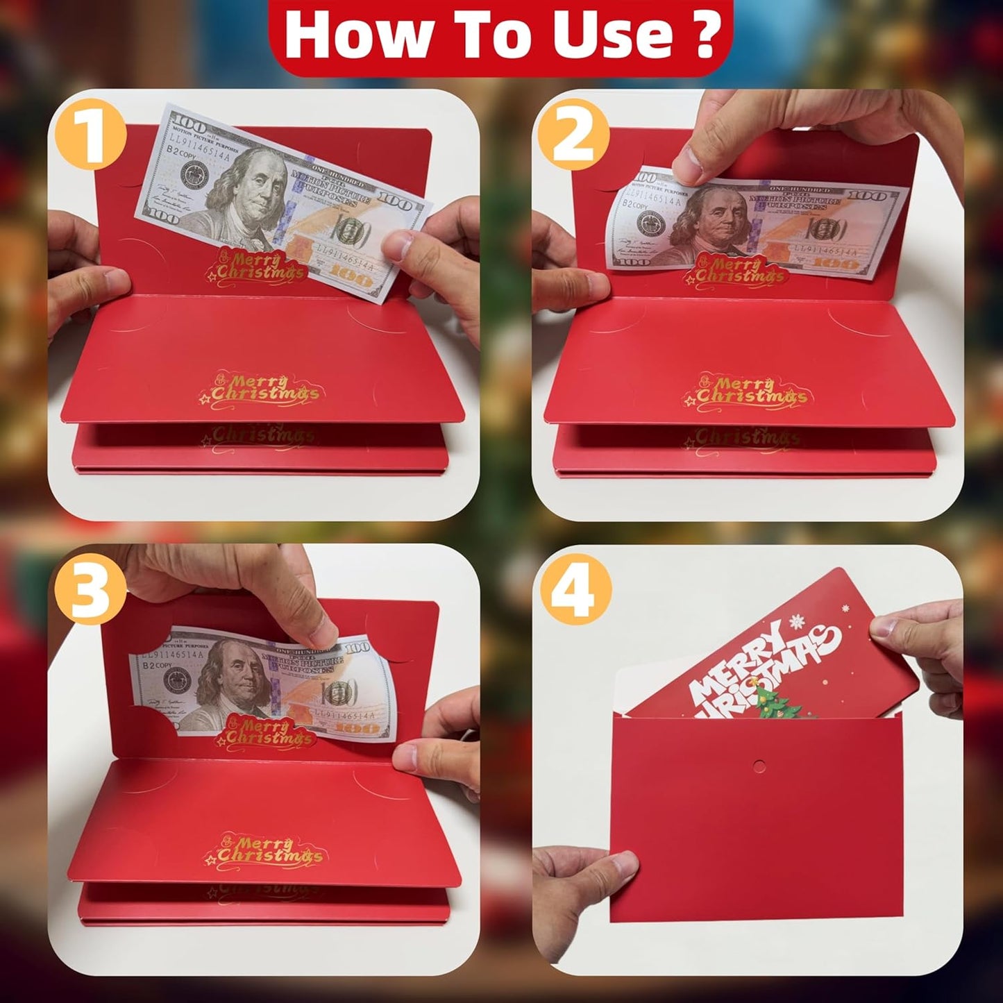 🎅💸 Christmas Cash Envelope with Money Clip