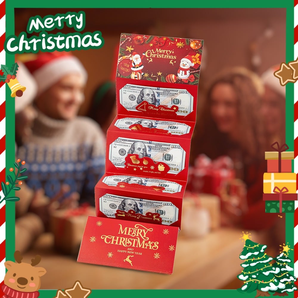 🎅💸 Christmas Cash Envelope with Money Clip