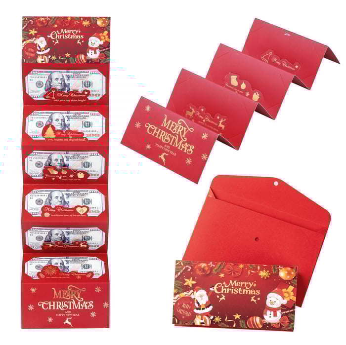 🎅💸 Christmas Cash Envelope with Money Clip