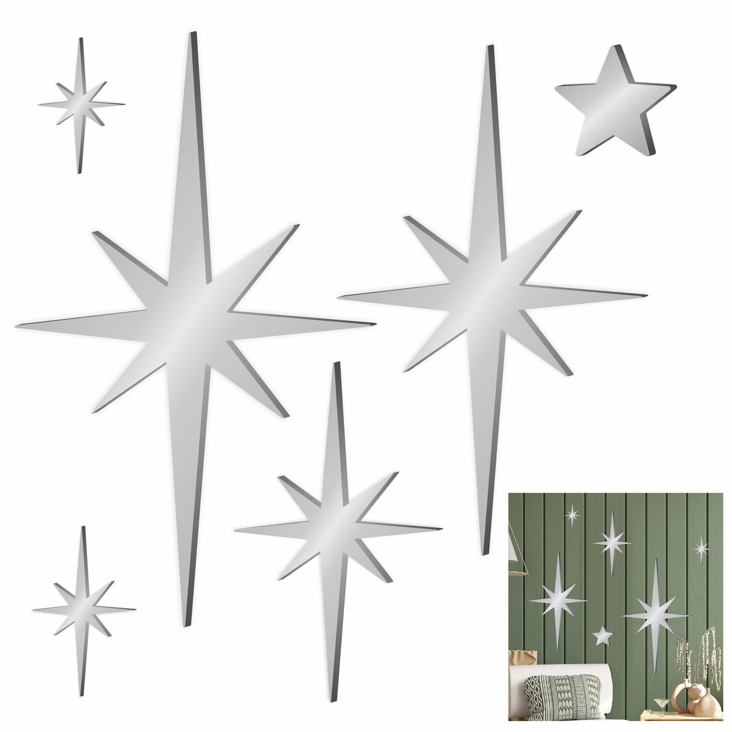🔥Hot Sale 49% OFF✨ Mirror Star Wall Decals
