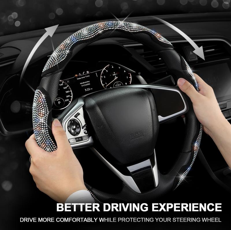 🚗 Queen's Land Diamond Bling Steering Wheel Cover