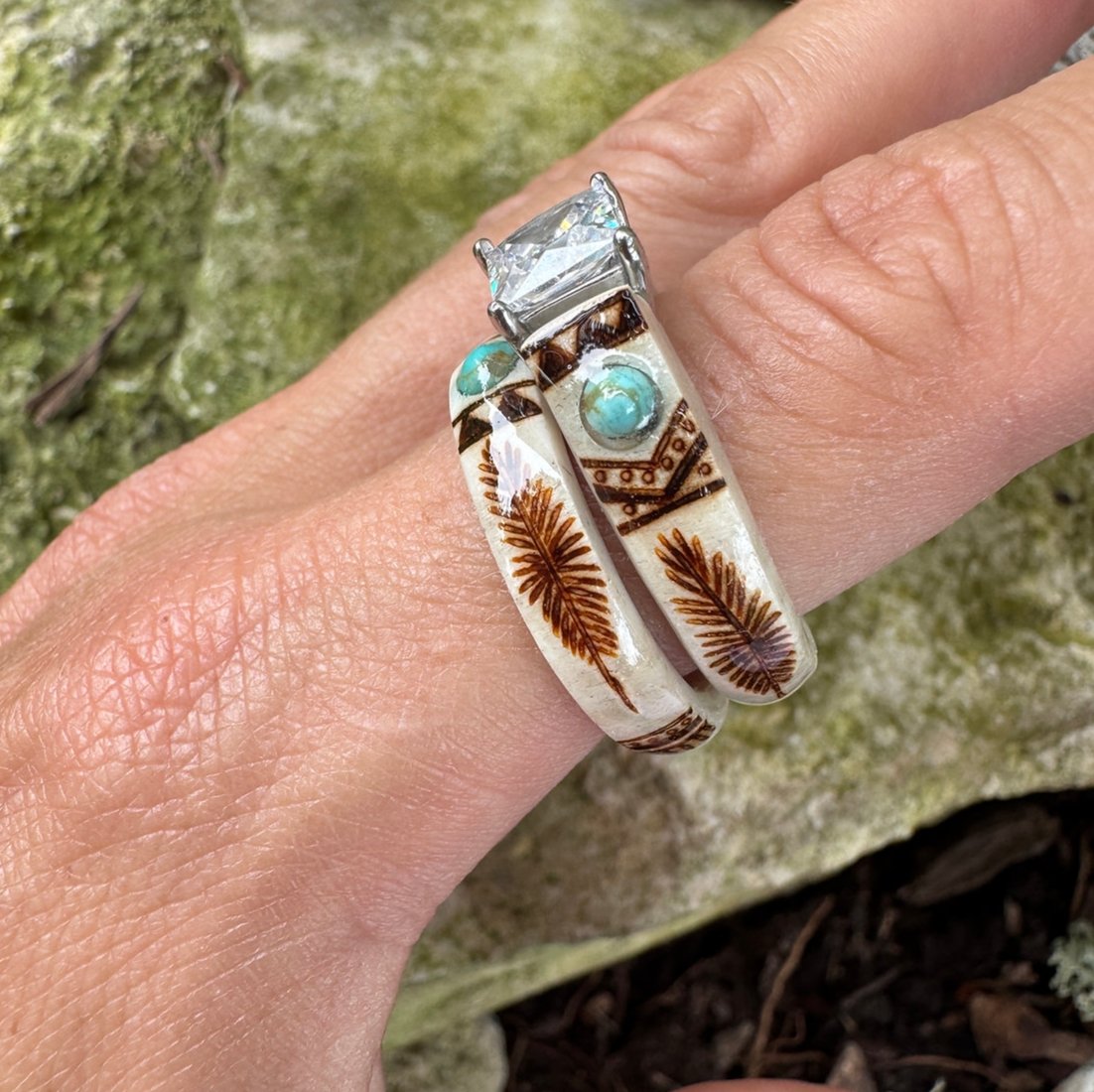 🔥LAST DAY 49% OFF💍Hand Carved Antler Ring🌏Made From Natural Shed Antlers