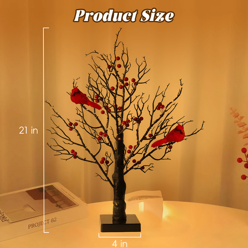 💡Vintage Glowing Cardinal Tree With Berries