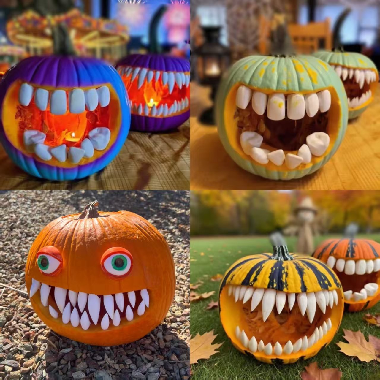 Fun Halloween Pumpkin Teeth Decorations