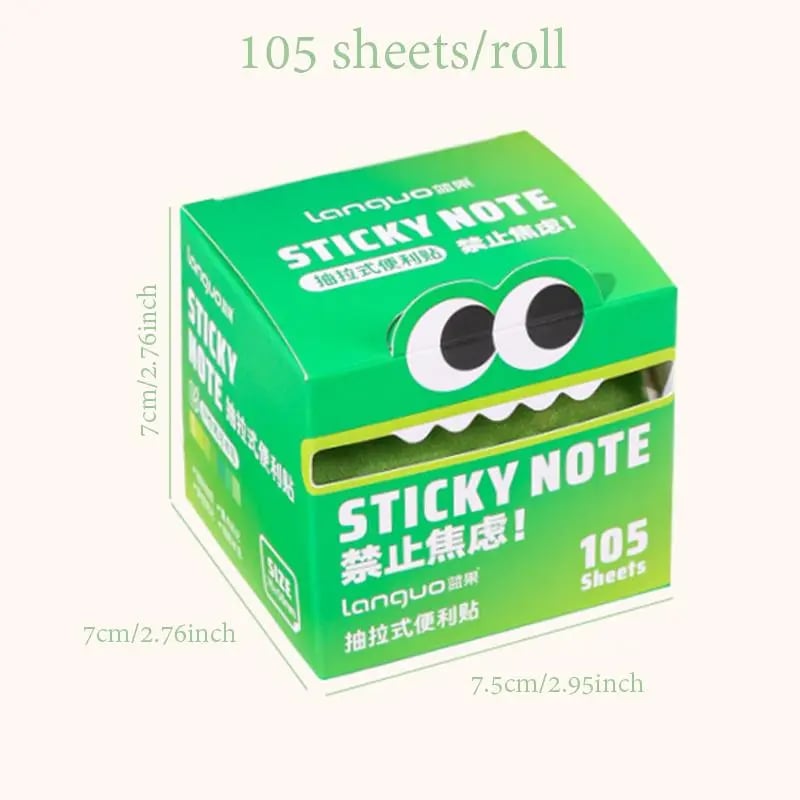 🌈Cute Monster Pattern Sticky Note (105 Sheets/Roll)