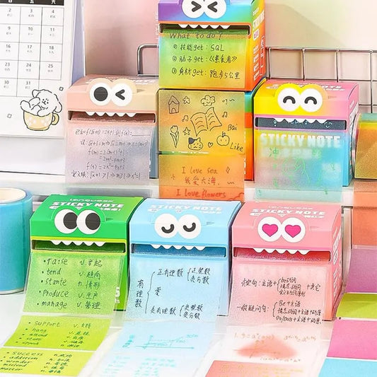 🌈Cute Monster Pattern Sticky Note (105 Sheets/Roll)