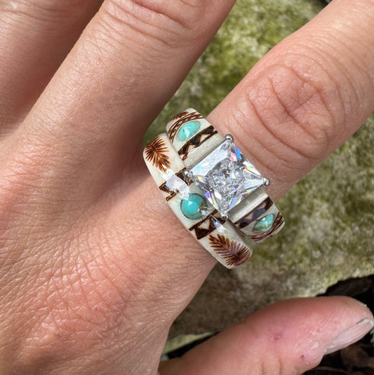 🔥LAST DAY 49% OFF💍Hand Carved Antler Ring🌏Made From Natural Shed Antlers